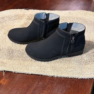 J Sport Black Ankle Boots with Side Zipper